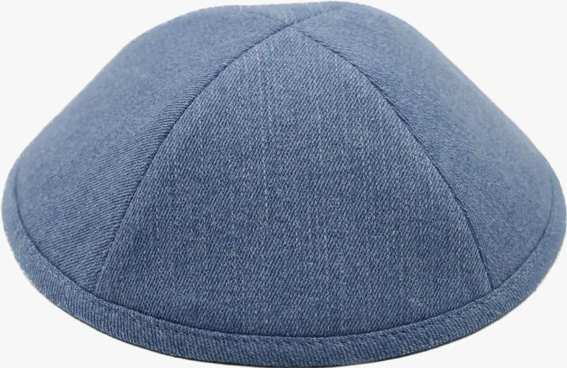 כיפה מבד גינס צבע תכלת בהיר