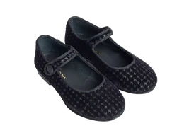 נעל בלרינה צבע שחור קטיפה