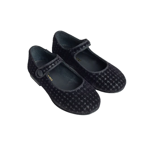 נעל בלרינה צבע שחור קטיפה