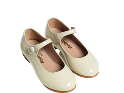 נעל בלרינה צבע שמנת סגירת תיק תק