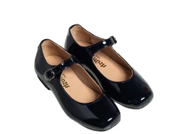 נעל בלרינה סגירת אבזם צבע כחול נייבי