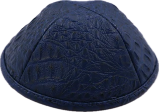 כיפה מבד עור צבע כחול