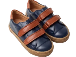 נעל סניקרס כחול סגירת סקוצים צבע חום