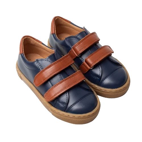 נעל סניקרס כחול סגירת סקוצים צבע חום