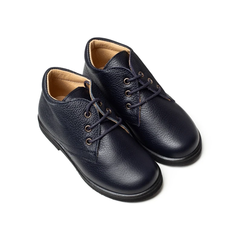 מגף עור צבע כחול