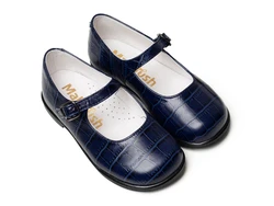 נעל בובה צבע כחול מנוחש