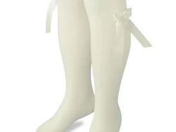 גרביון עם פפיון בברך צבע לבן