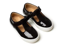 נעל סניקרס בובה שחור סגירת סקוץ