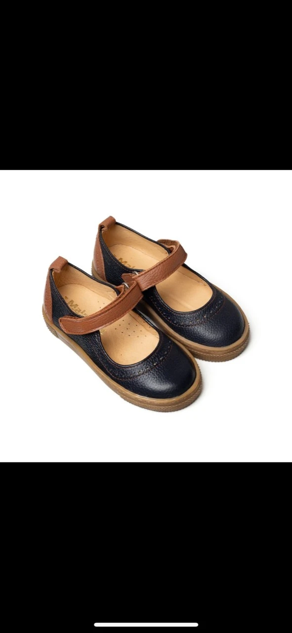 נעל סניקרס בובה כחול רצועה קאמל סגירת סקוץ בנות