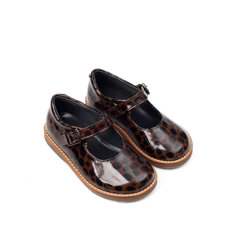 נעל בובה מנומרת חום