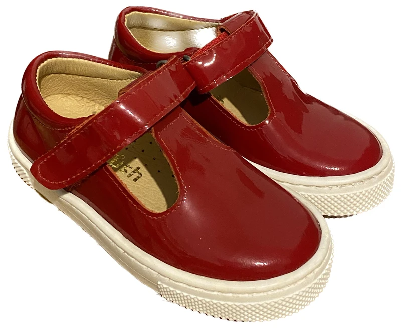 נעל סניקרס אדום סגירת סקוץ בנות