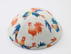 כיפה עם הדפס תרנגול