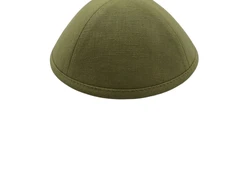 כיפה מבד פשתן צבע ירוק
