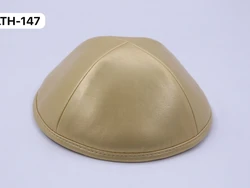 כיפה עור צבע זהב לבן